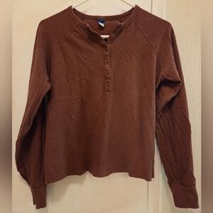 Old Navy Rust Long Sleeve Henley Top